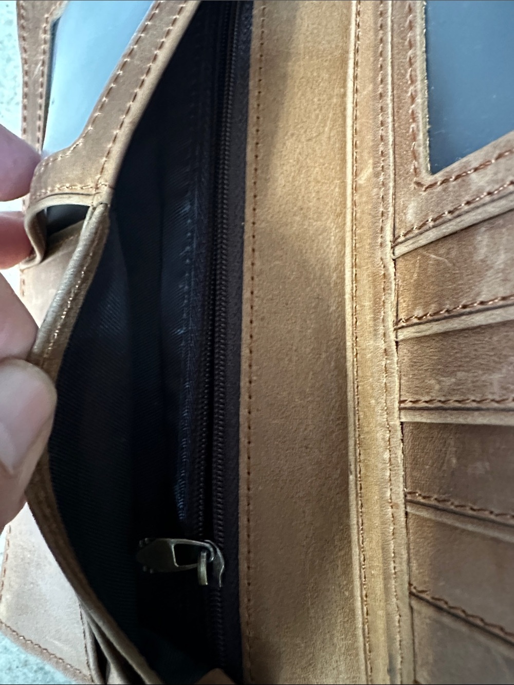 Brown Leather Long Wallet - Picture 5 of 5